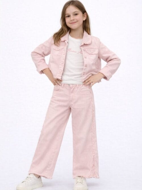 Şeker Pembesi 3 lü Denim Takım